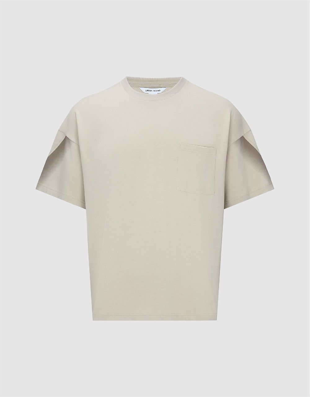 Drop Shoulder Sleeve Crew Neck T-Shirt sold by Urban Revivo