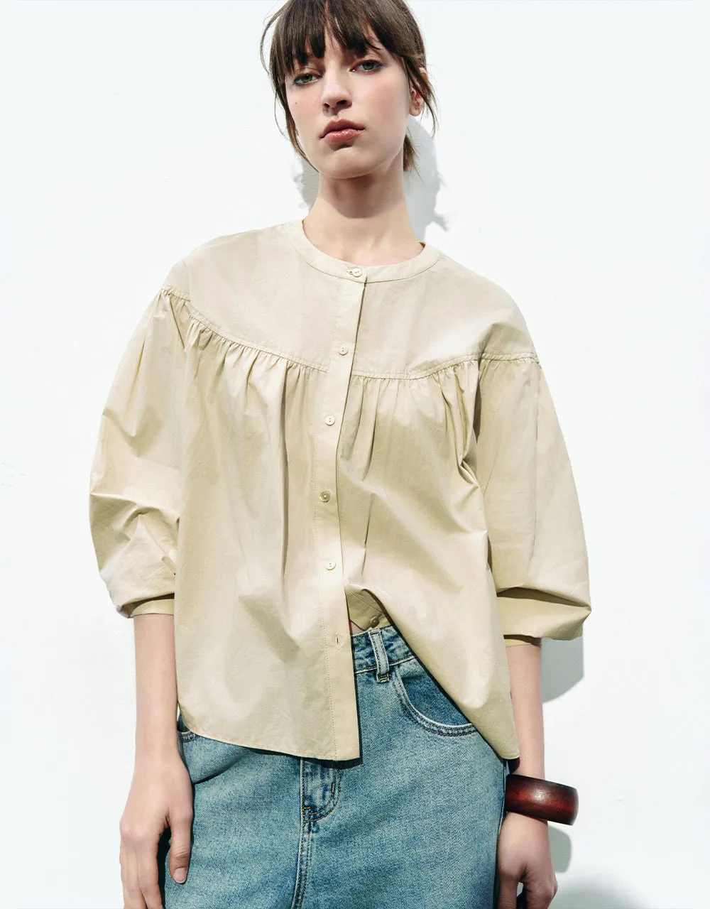 Crew Neck Loose Shirt sold by Urban Revivo product image thumbnail 3