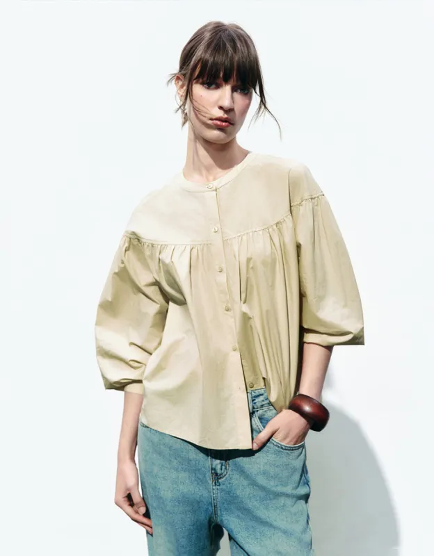 Crew Neck Loose Shirt sold by Urban Revivo
