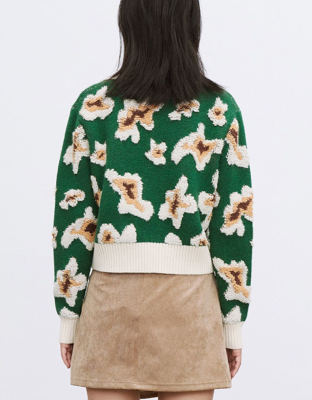 Floral Jacquard V Neck Sweater sold by Urban Revivo product image thumbnail 5