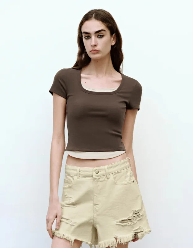 Crew Neck Skinny T-Shirt sold by Urban Revivo