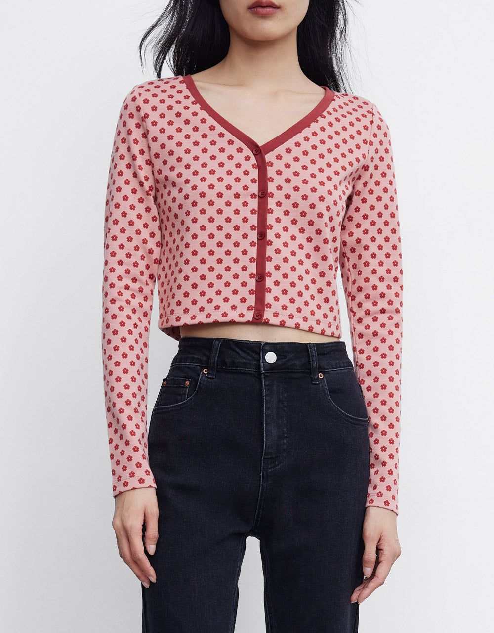 Floral Knit Crop Top sold by Urban Revivo product image thumbnail 2