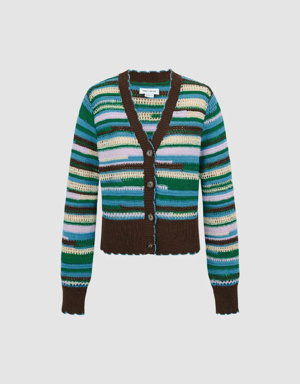 Striped V-Neck Knitted Cardigan sold by Urban Revivo product image thumbnail 2