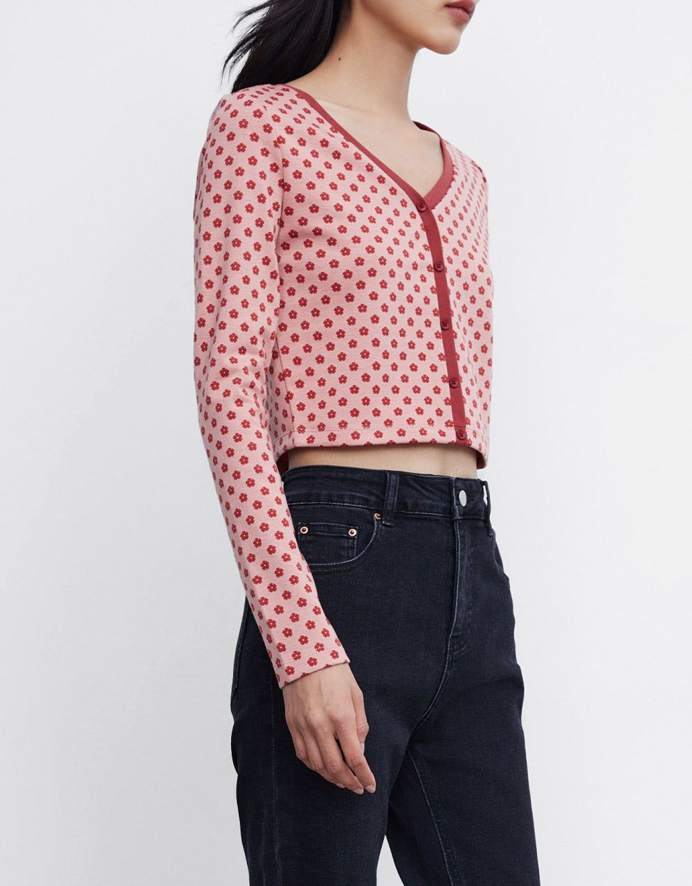 Floral Knit Crop Top sold by Urban Revivo product image thumbnail 3