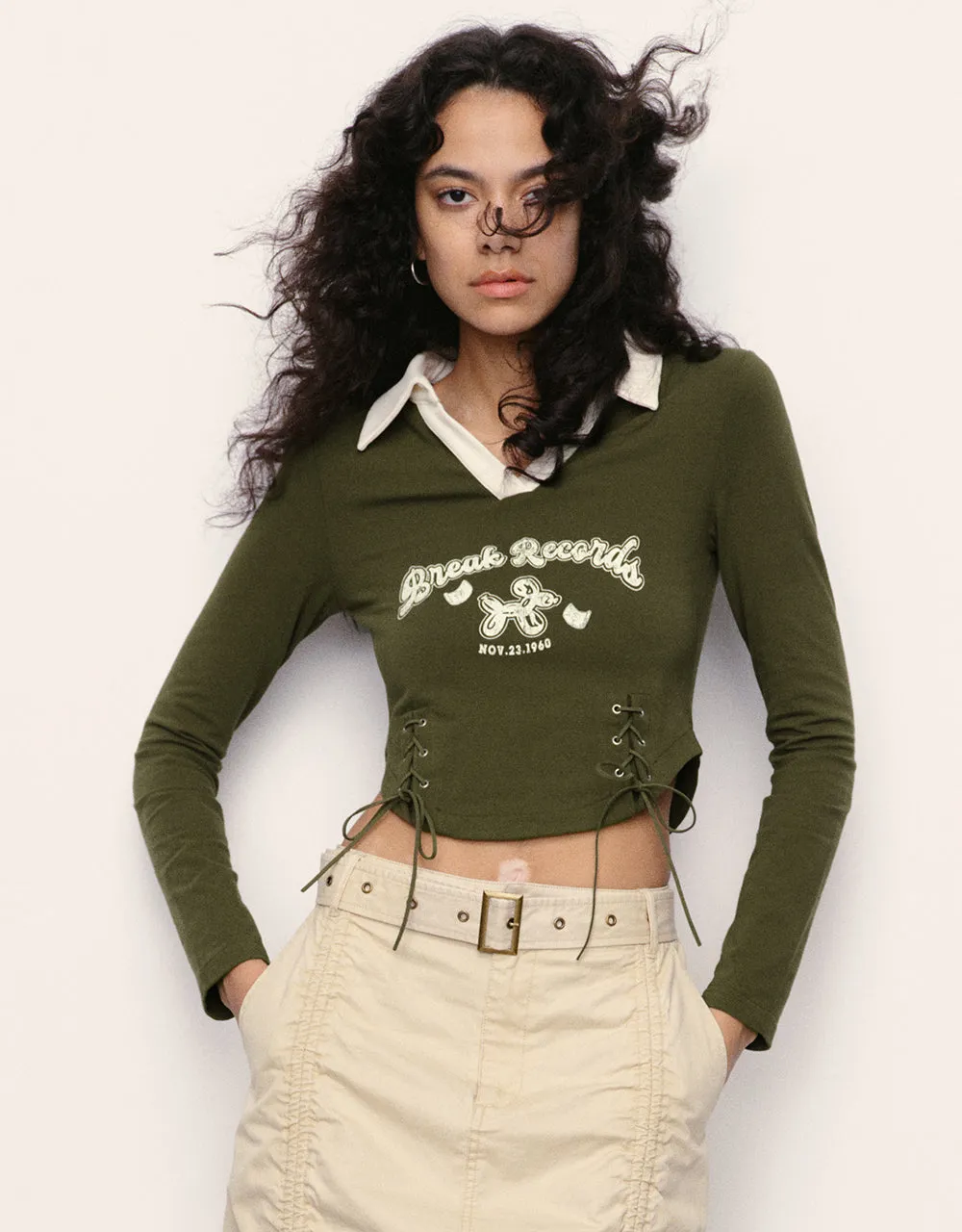 Printed Skinny Knitted Polo Shirt sold by Urban Revivo