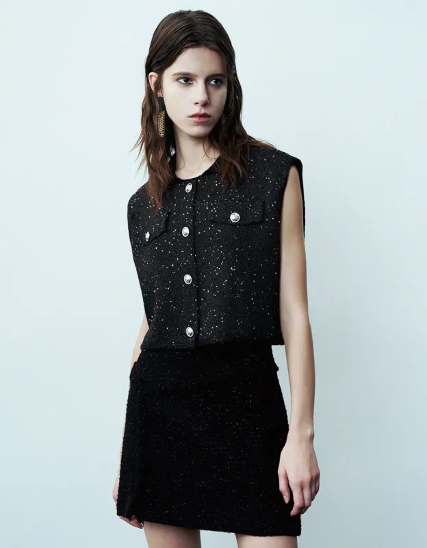 Crew Neck Knitted Waistcoat sold by Urban Revivo