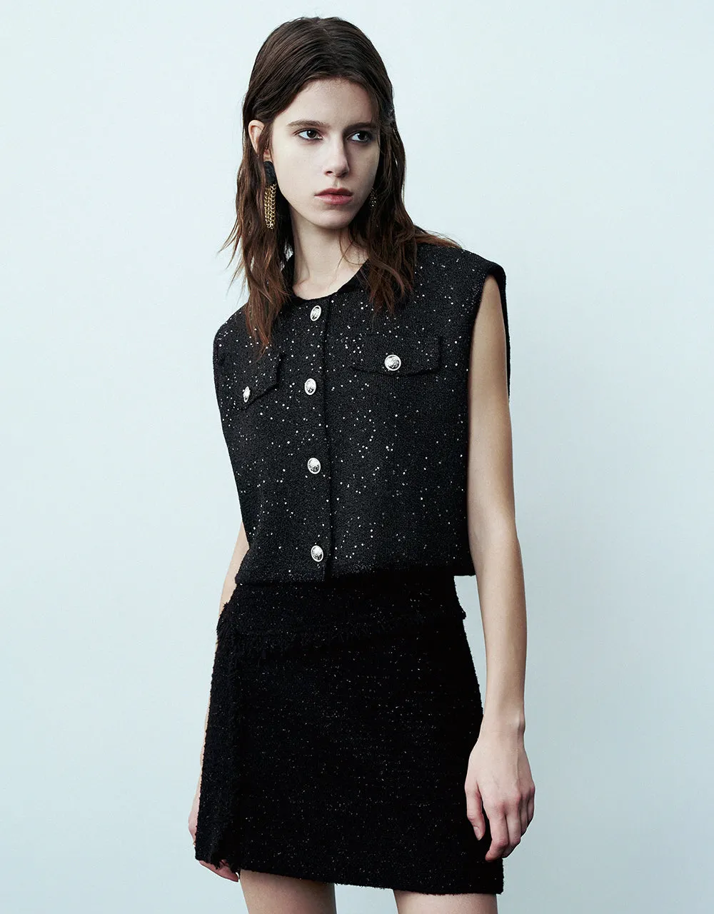 Crew Neck Knitted Waistcoat sold by Urban Revivo