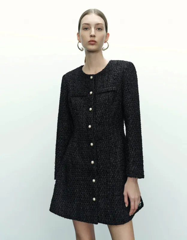 Crew Neck Tweed A-Line Dress sold by Urban Revivo