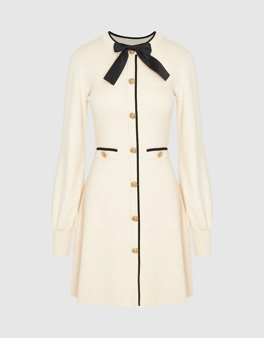 Bow Decor Crew Neck Knitted Dress sold by Urban Revivo