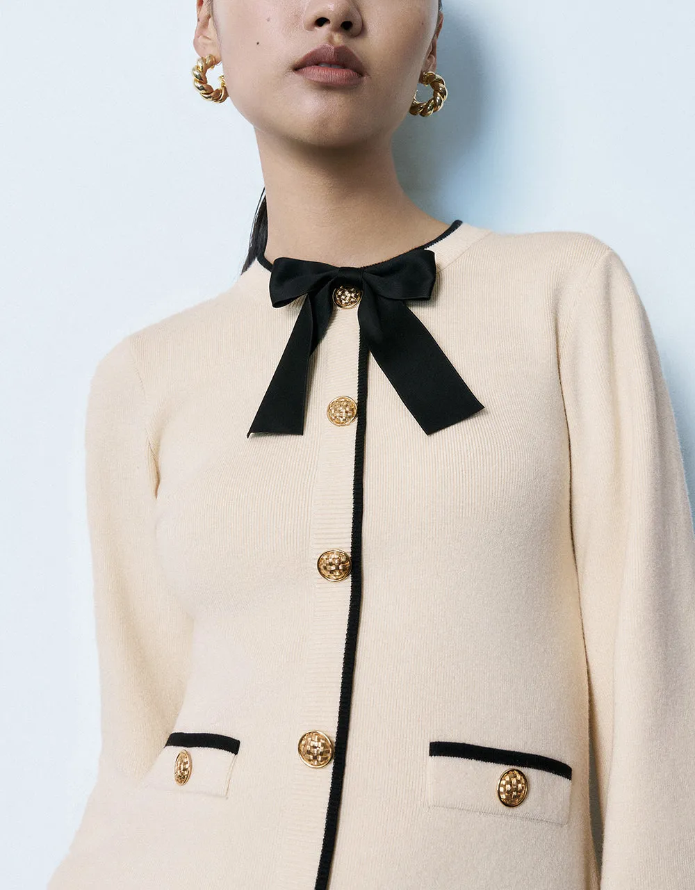 Bow Decor Crew Neck Knitted Dress sold by Urban Revivo product image thumbnail 5