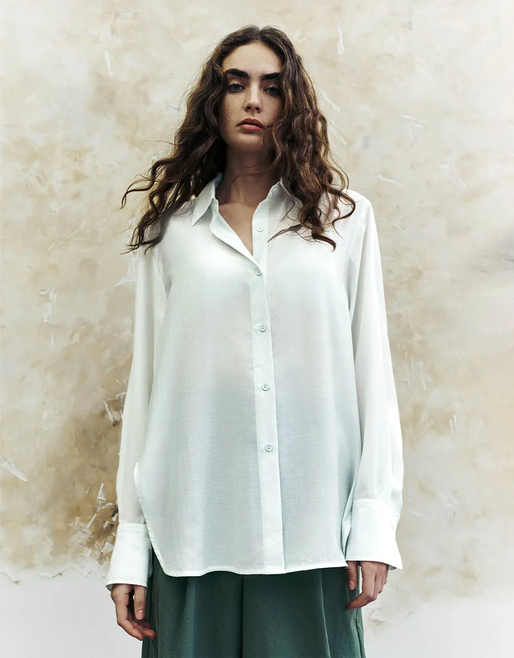 Drop Shoulder Sleeve Straight Shirt sold by Urban Revivo