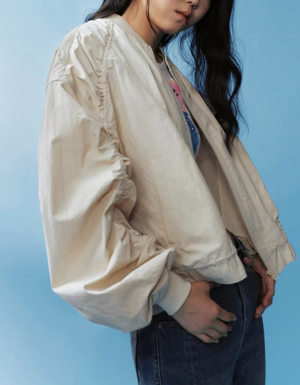 Zipper Front Oversized Jacket sold by Urban Revivo product image thumbnail 3