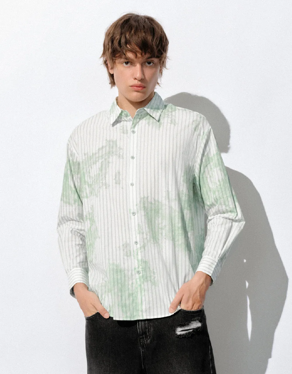 Striped Button Up Loose Shirt sold by Urban Revivo