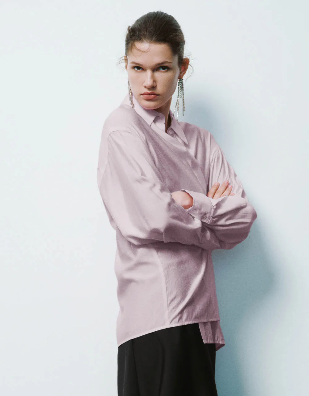 Button Up Straight Lapel Shirt sold by Urban Revivo product image thumbnail 3