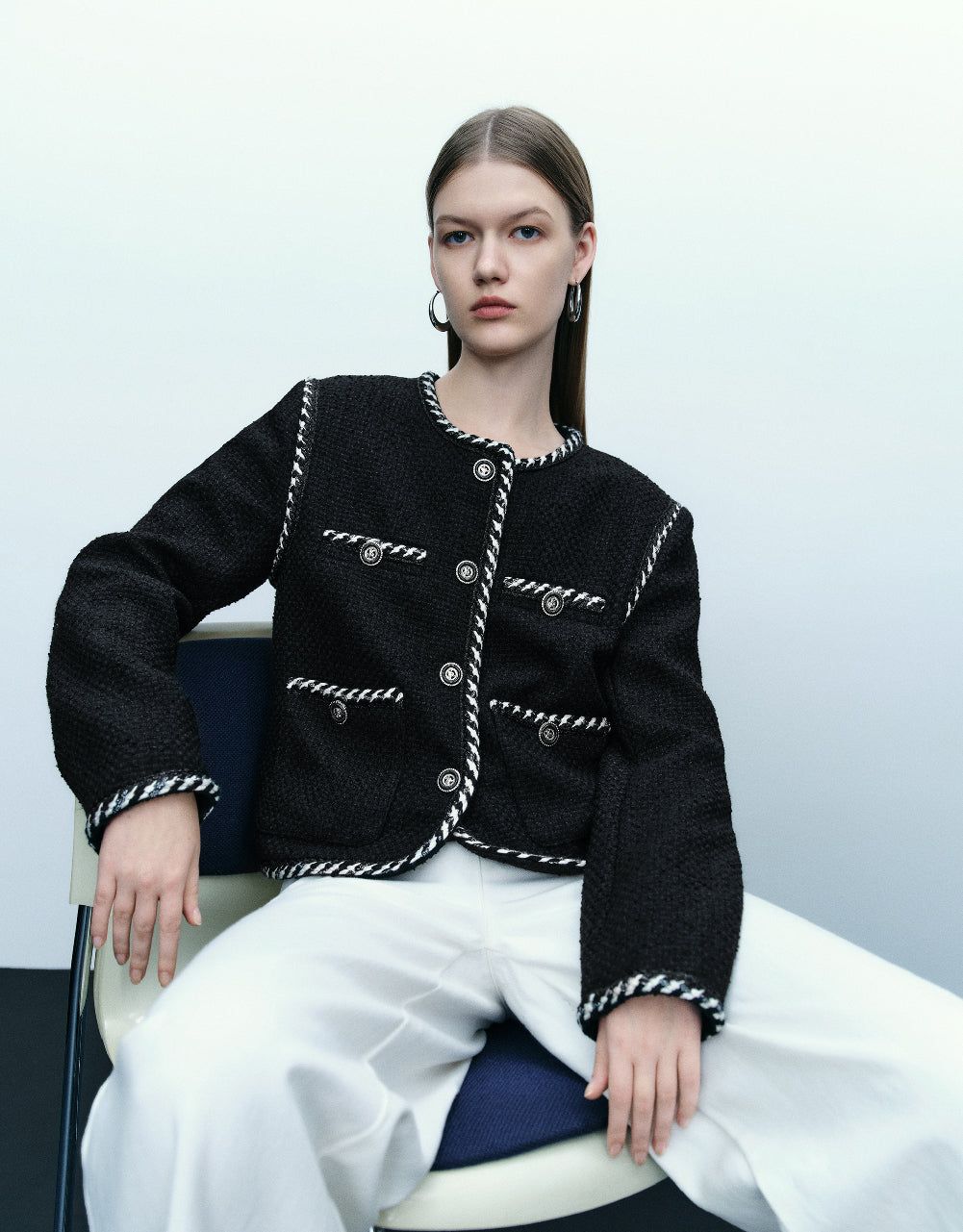 Crew Neck Tweed Jacket sold by Urban Revivo product image thumbnail 2