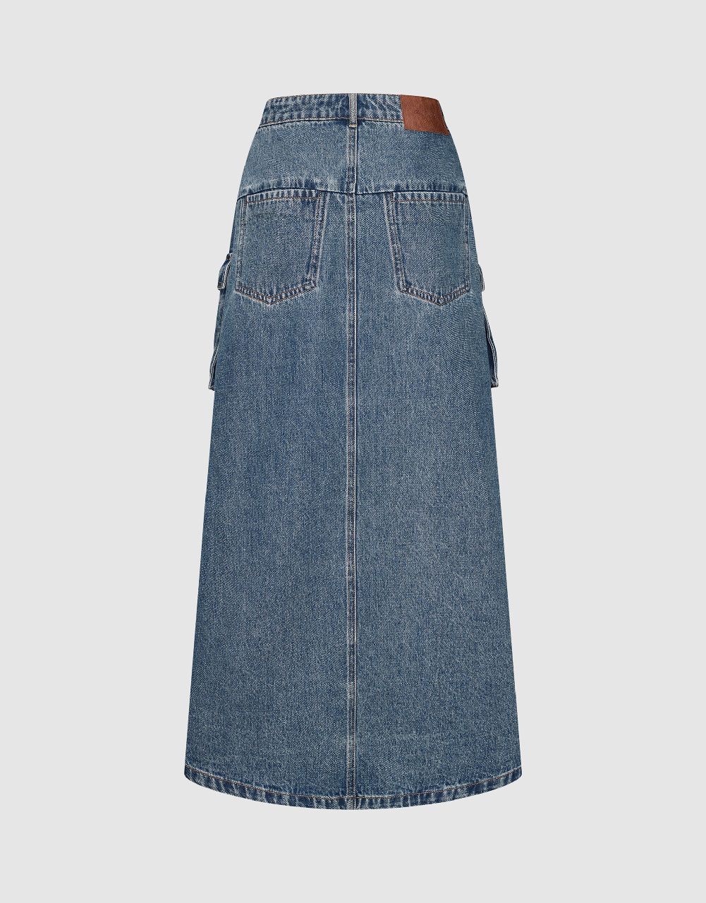 Maxi Straight Denim Skirt sold by Urban Revivo product image thumbnail 3