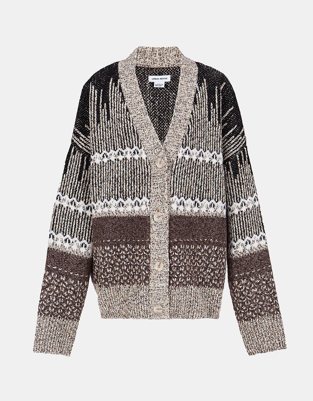 Jacquard Button Up Cardigan sold by Urban Revivo