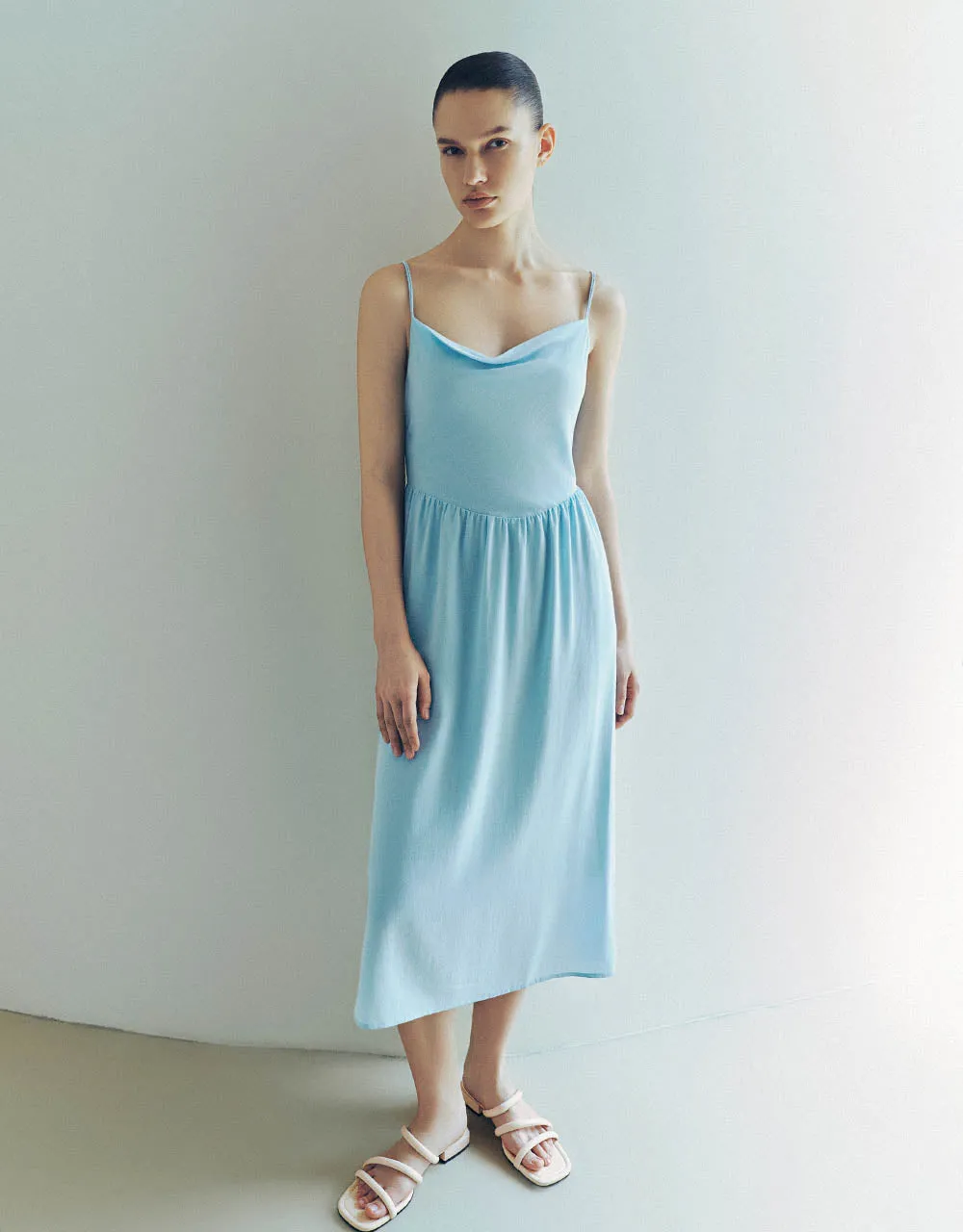 Cowl Neck A-Line Cami Dress sold by Urban Revivo