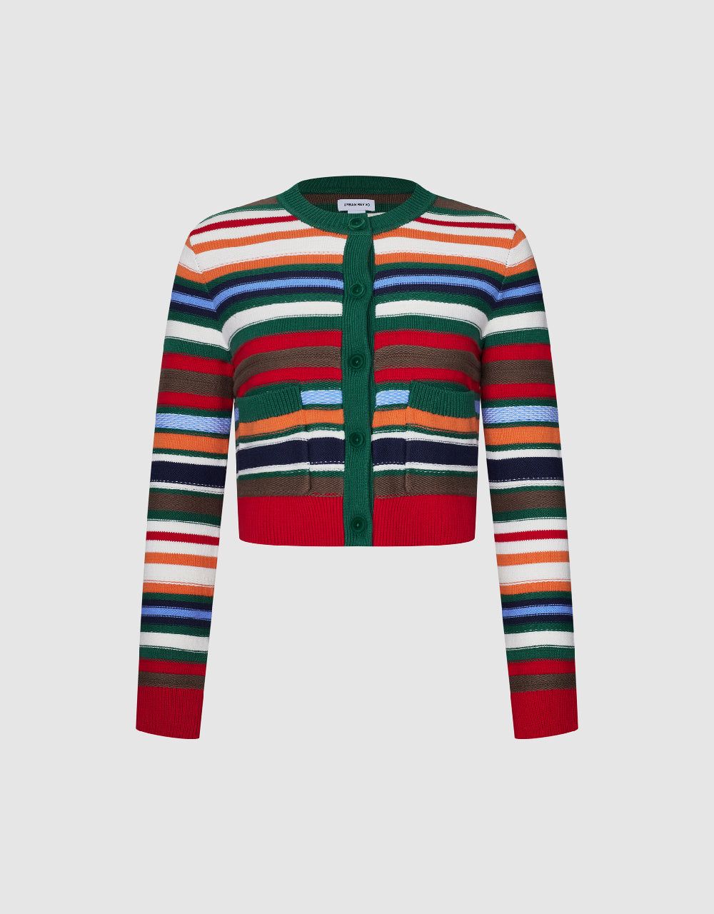 Striped Crew Neck Knitted Cardigan sold by Urban Revivo product image thumbnail 2