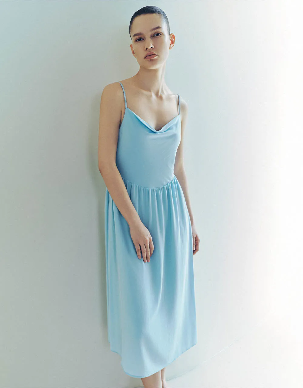 Cowl Neck A-Line Cami Dress sold by Urban Revivo product image thumbnail 3