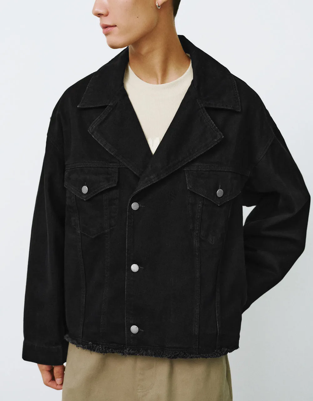 Raw Hem Denim Jacket sold by Urban Revivo product image thumbnail 2