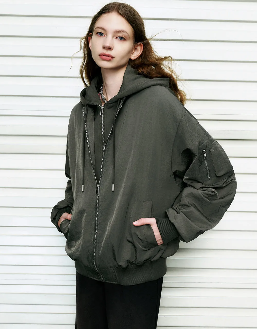 Zipper Front Oversized Padded Coat sold by Urban Revivo