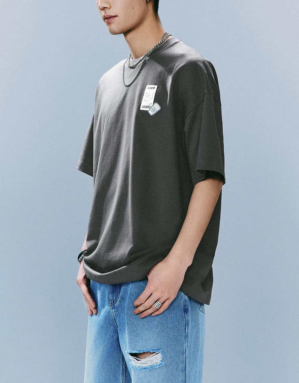 Crew Neck Loose T-Shirt sold by Urban Revivo product image thumbnail 3