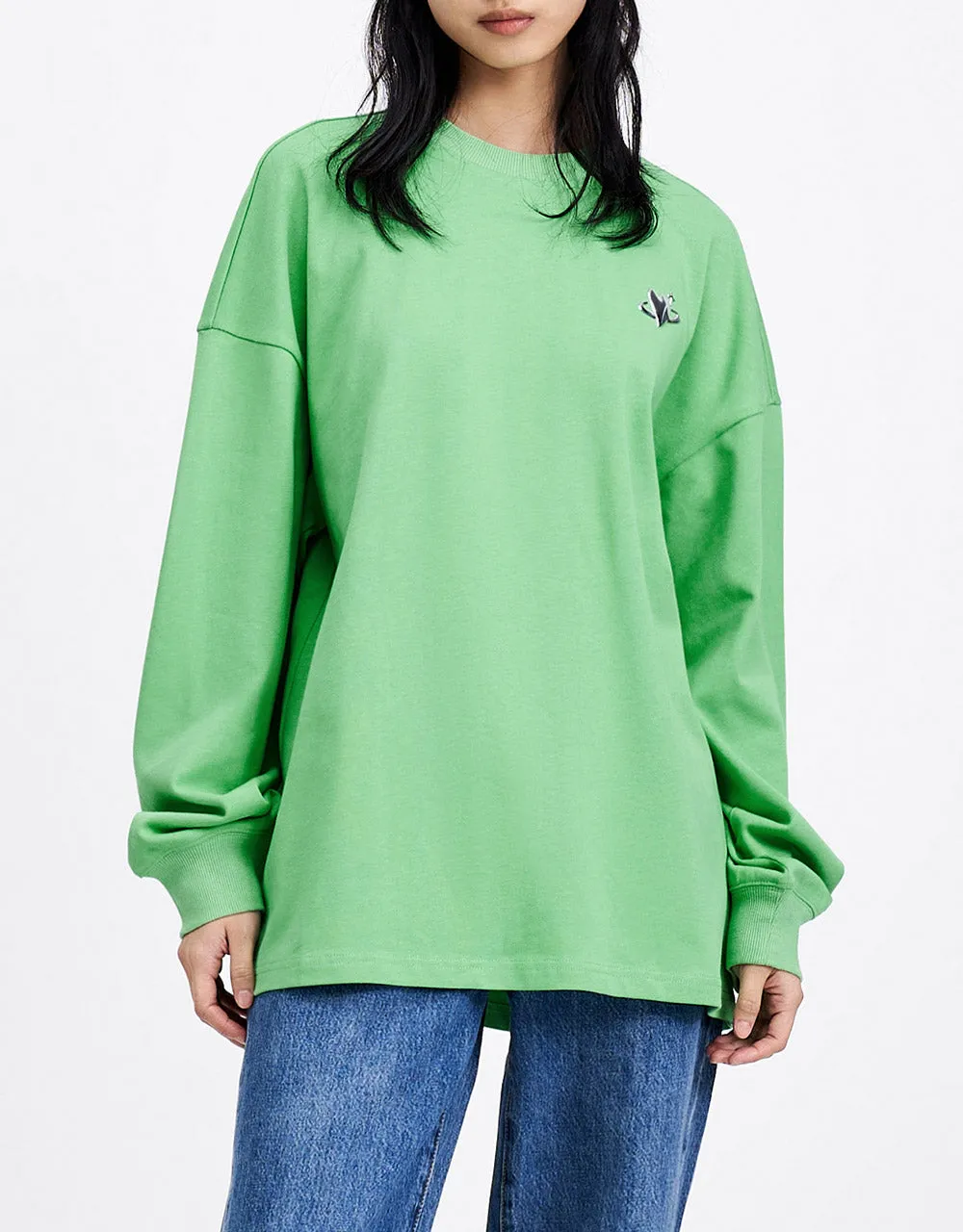 Heart Detail Crew Neck Sweatshirt sold by Urban Revivo product image thumbnail 4