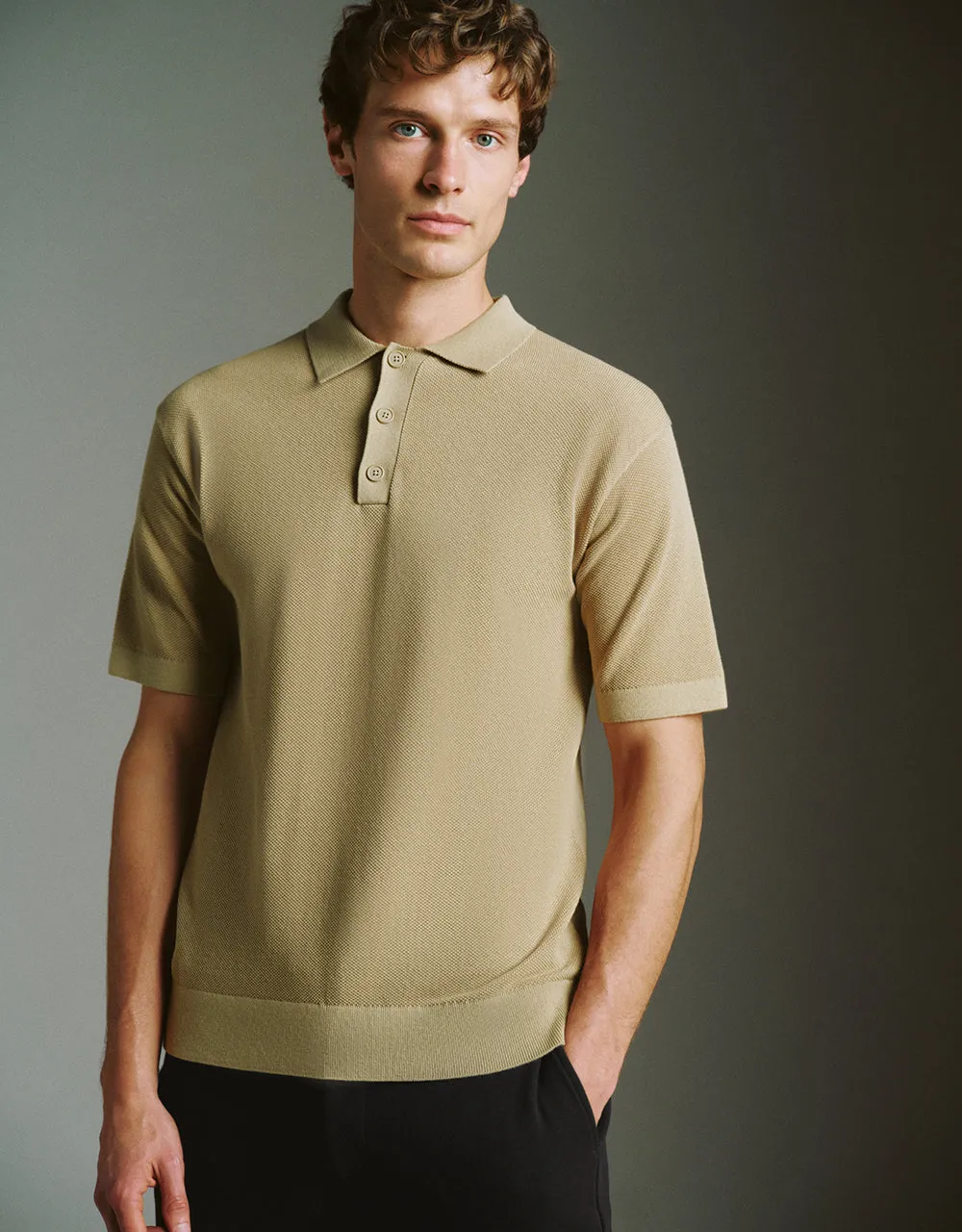 Knitted Polo T-Shirt sold by Urban Revivo product image thumbnail 3