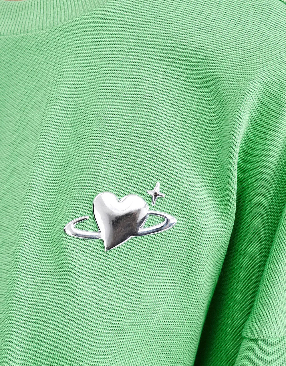 Heart Detail Crew Neck Sweatshirt sold by Urban Revivo product image thumbnail 3