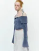 Butterfly Sleeve Off-Shoulder Denim Shirt sold by Urban Revivo