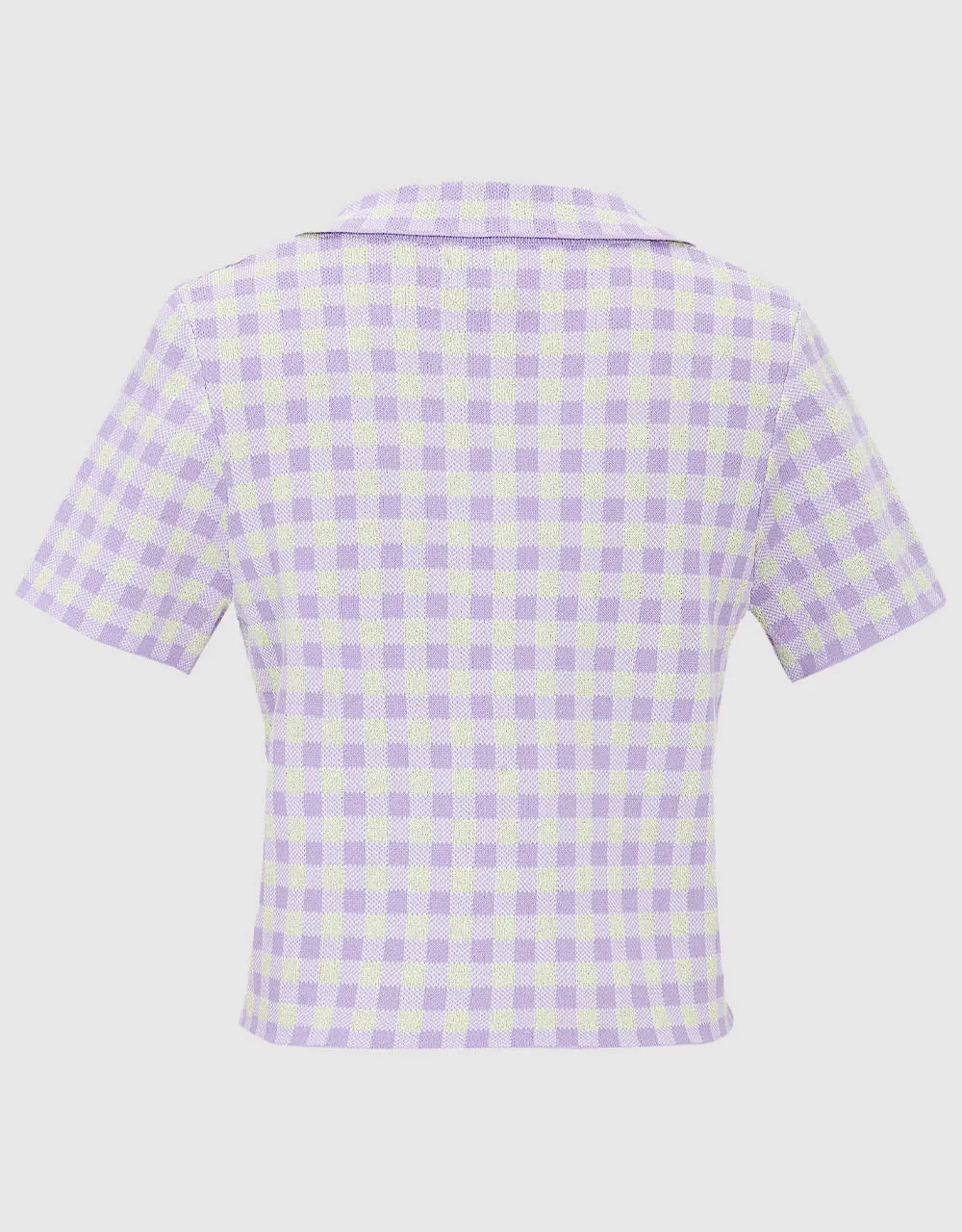 Checkered Short Sleeve Knitted Top sold by Urban Revivo product image thumbnail 4