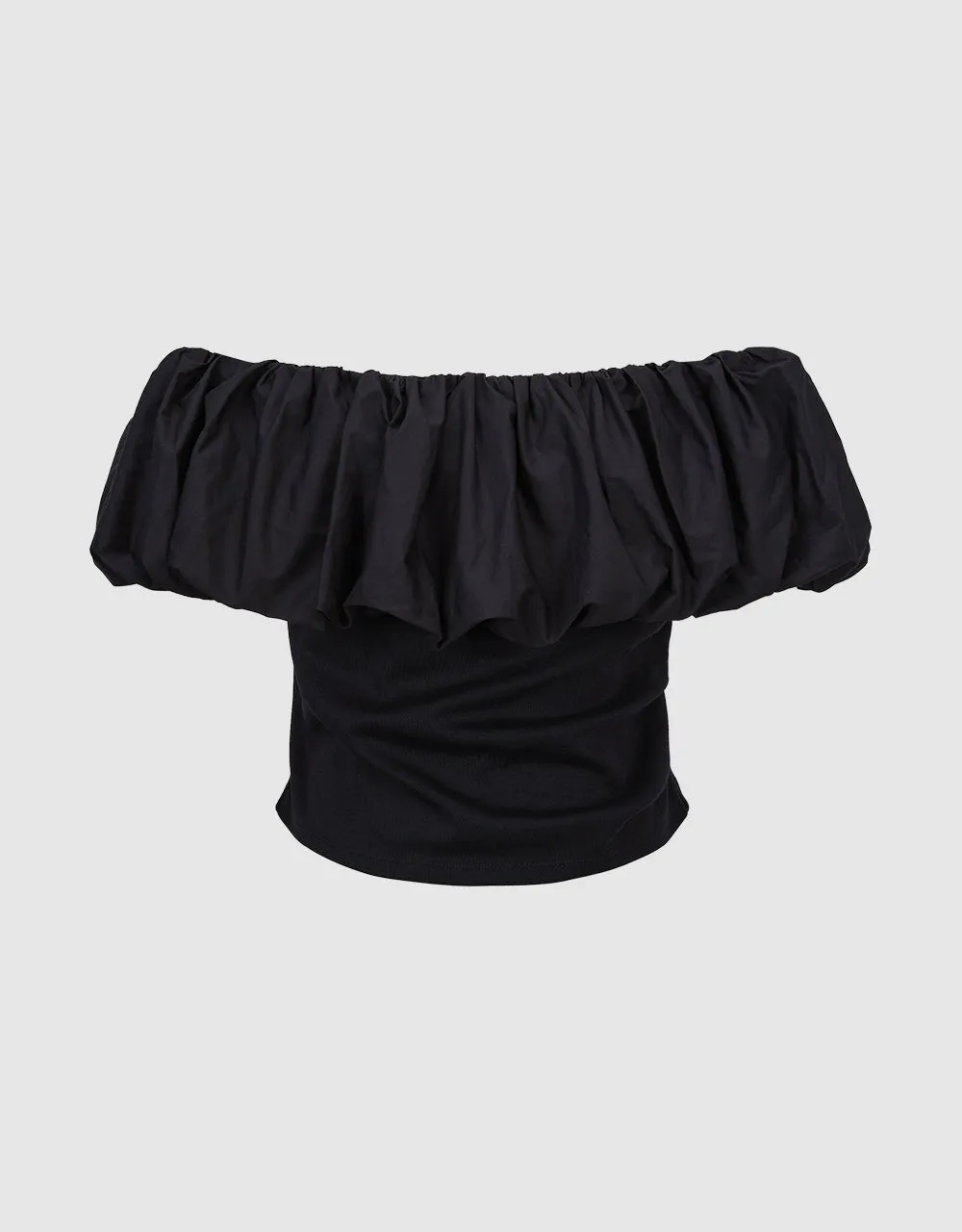 Ruffle Off-Shoulder Skinny T-Shirt sold by Urban Revivo product image thumbnail 5