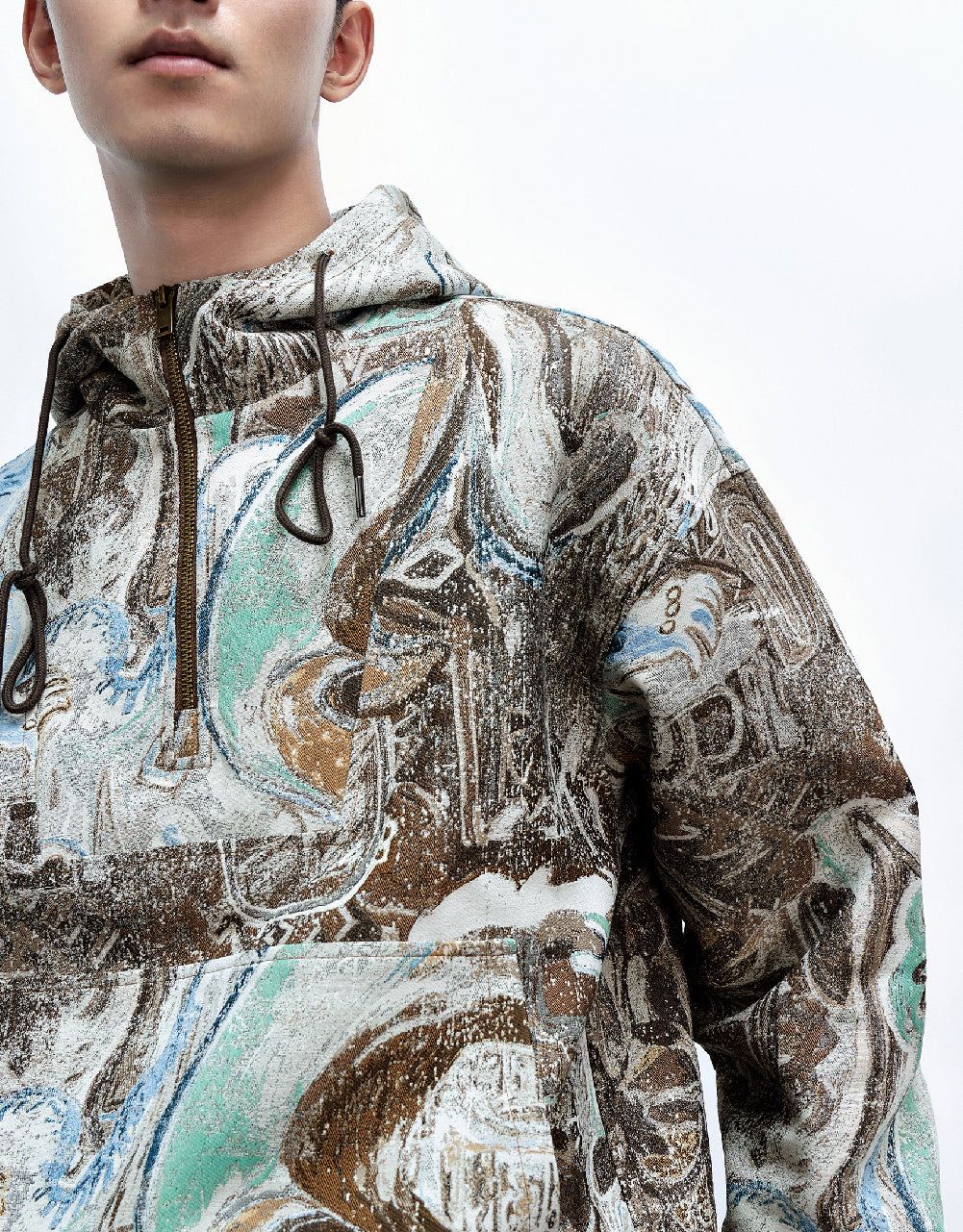 Zip Half Placket Hooded Overhead Shirt sold by Urban Revivo product image thumbnail 5