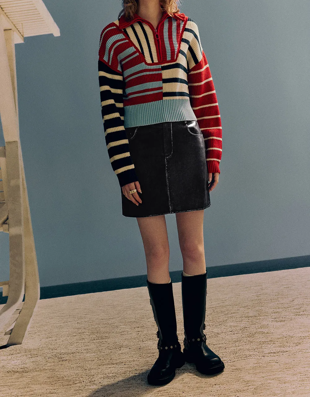 Vegan Leather Mini A-Line Skirt sold by Urban Revivo product image thumbnail 2