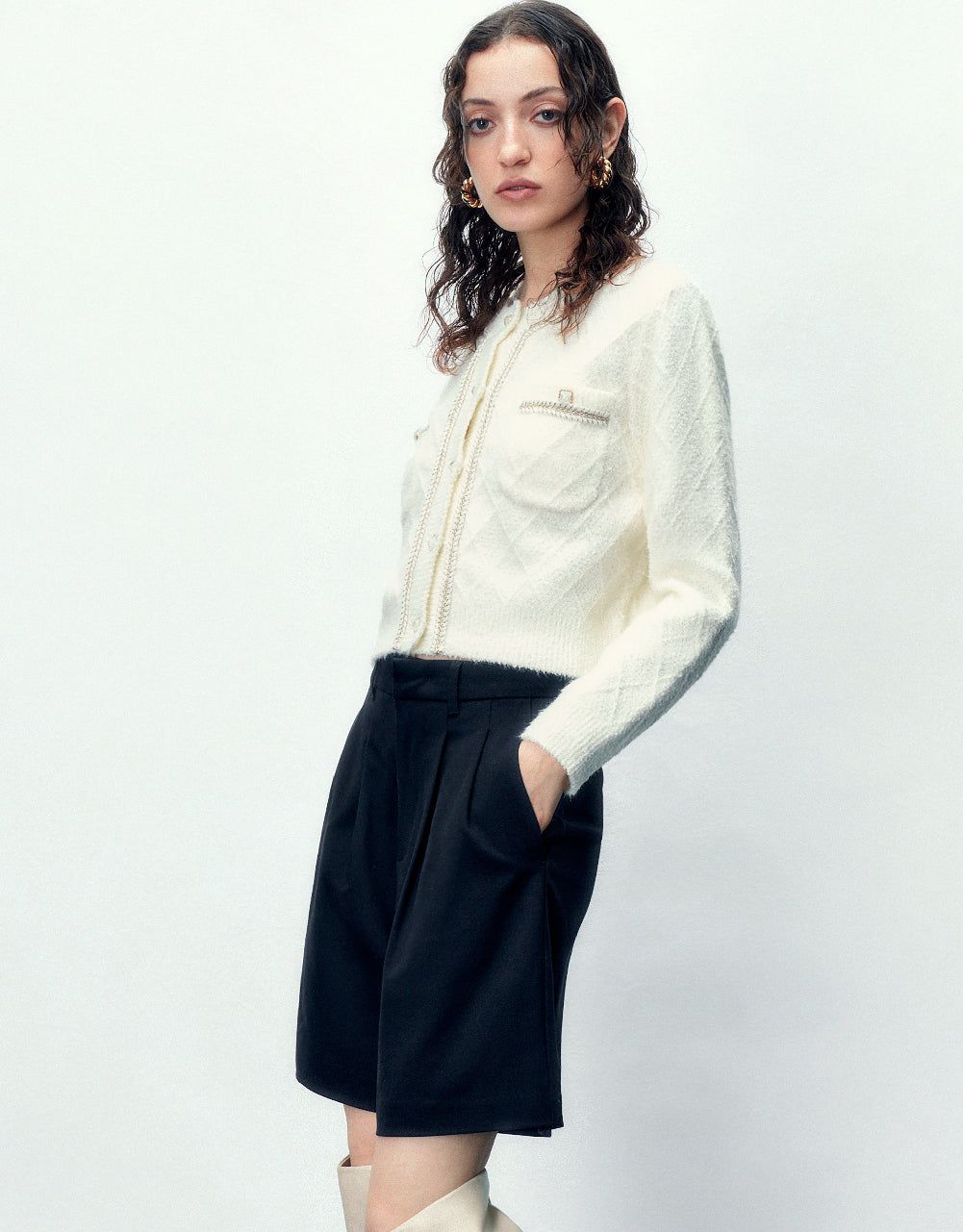Crew Neck Knitted Cardigan sold by Urban Revivo product image thumbnail 3