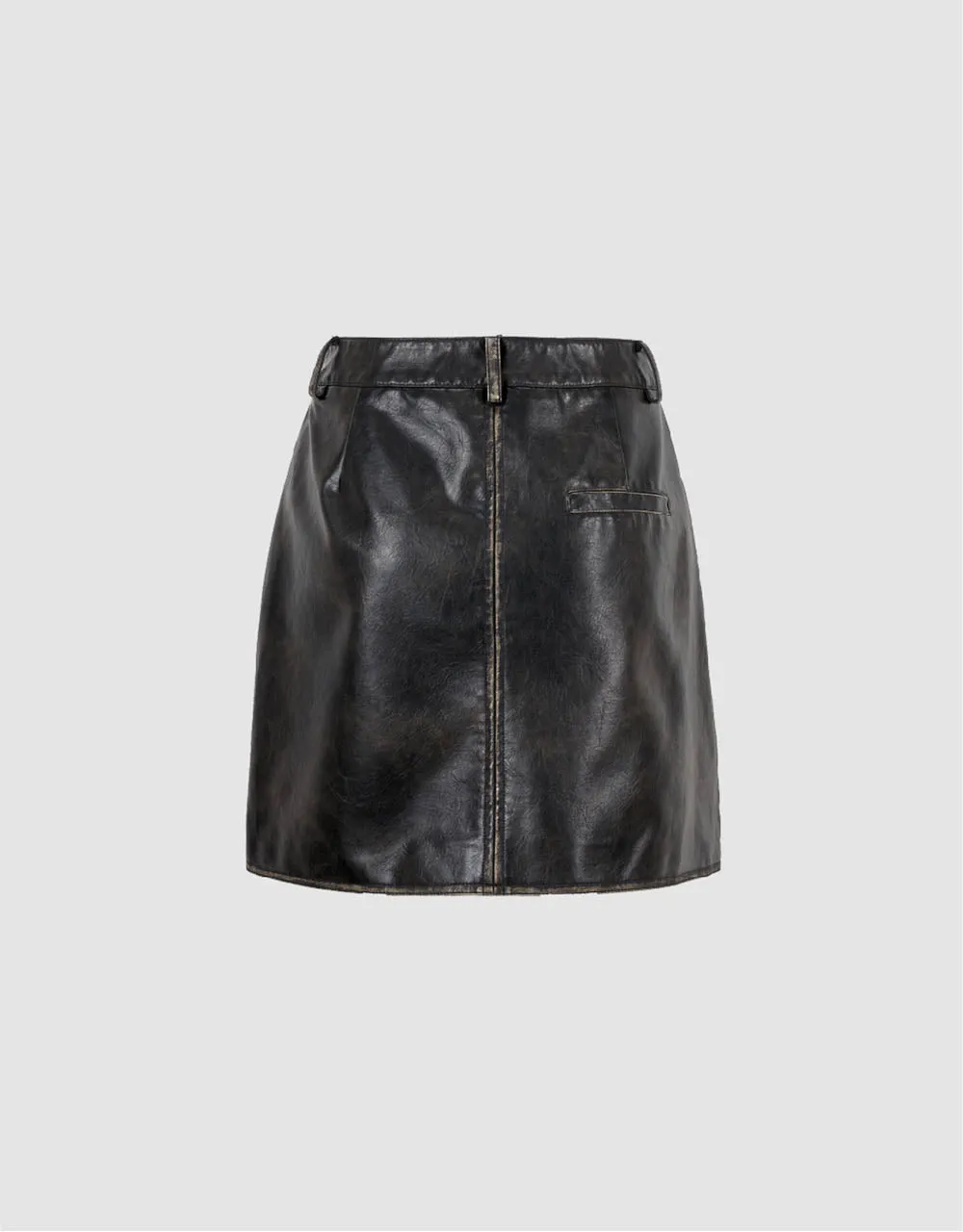 Vegan Leather Mini A-Line Skirt sold by Urban Revivo product image thumbnail 3