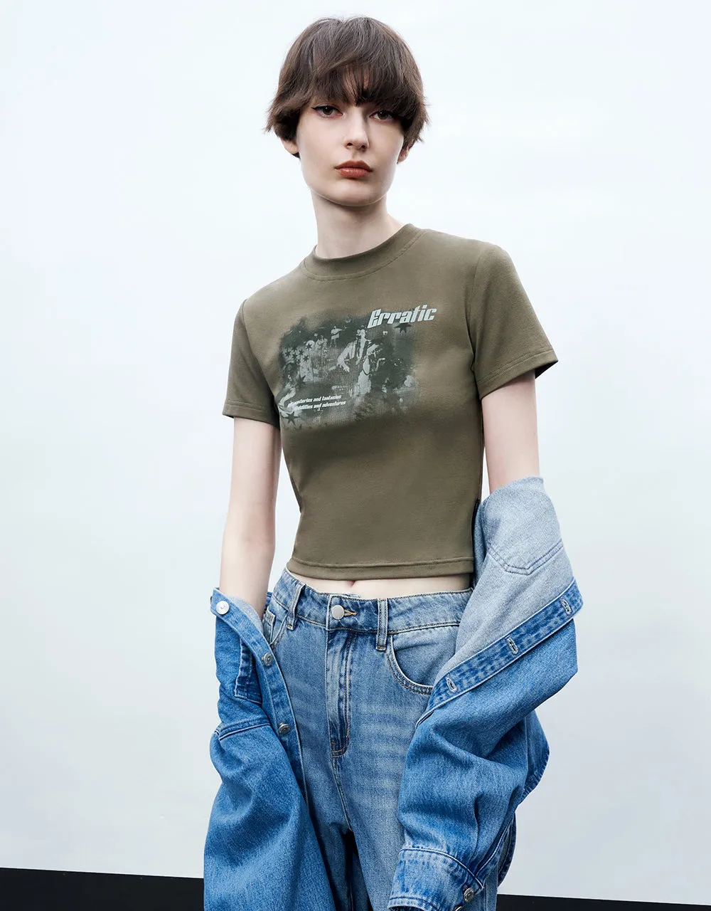 Printed Crew Neck T-Shirt sold by Urban Revivo