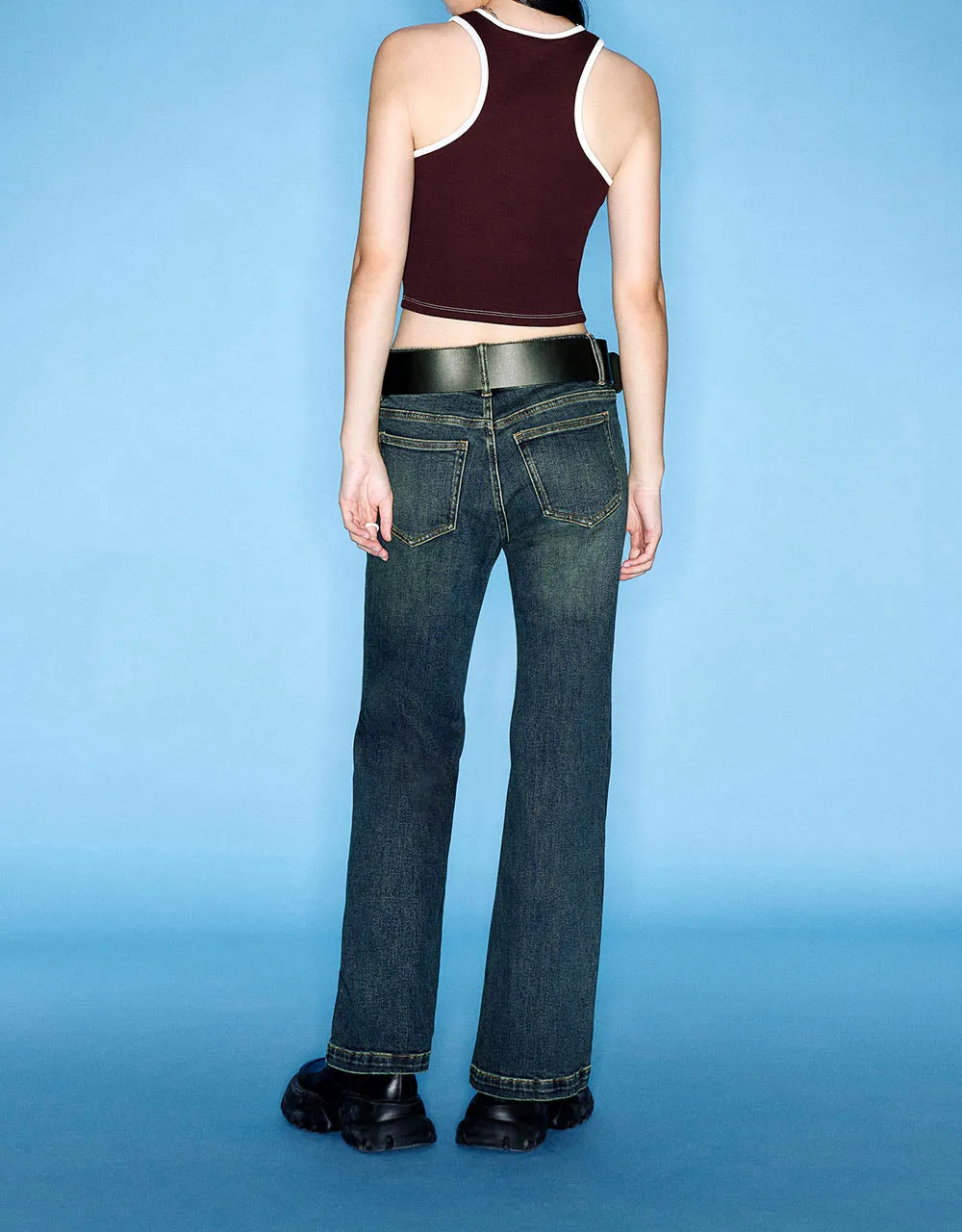 Zip Half Placket Cropped Tank Top sold by Urban Revivo product image thumbnail 4