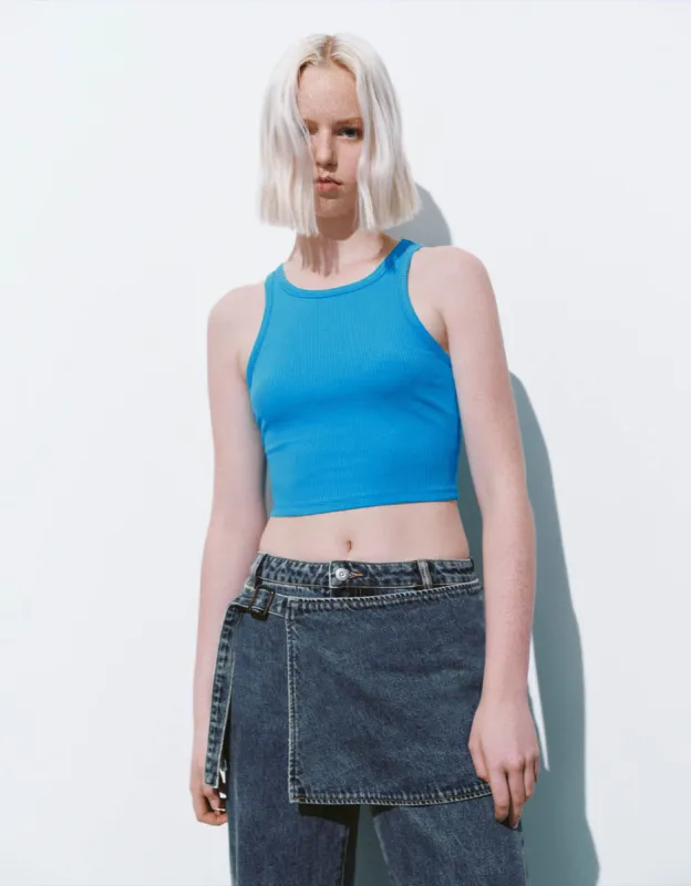 Knitted Crew Neck Tank Top sold by Urban Revivo