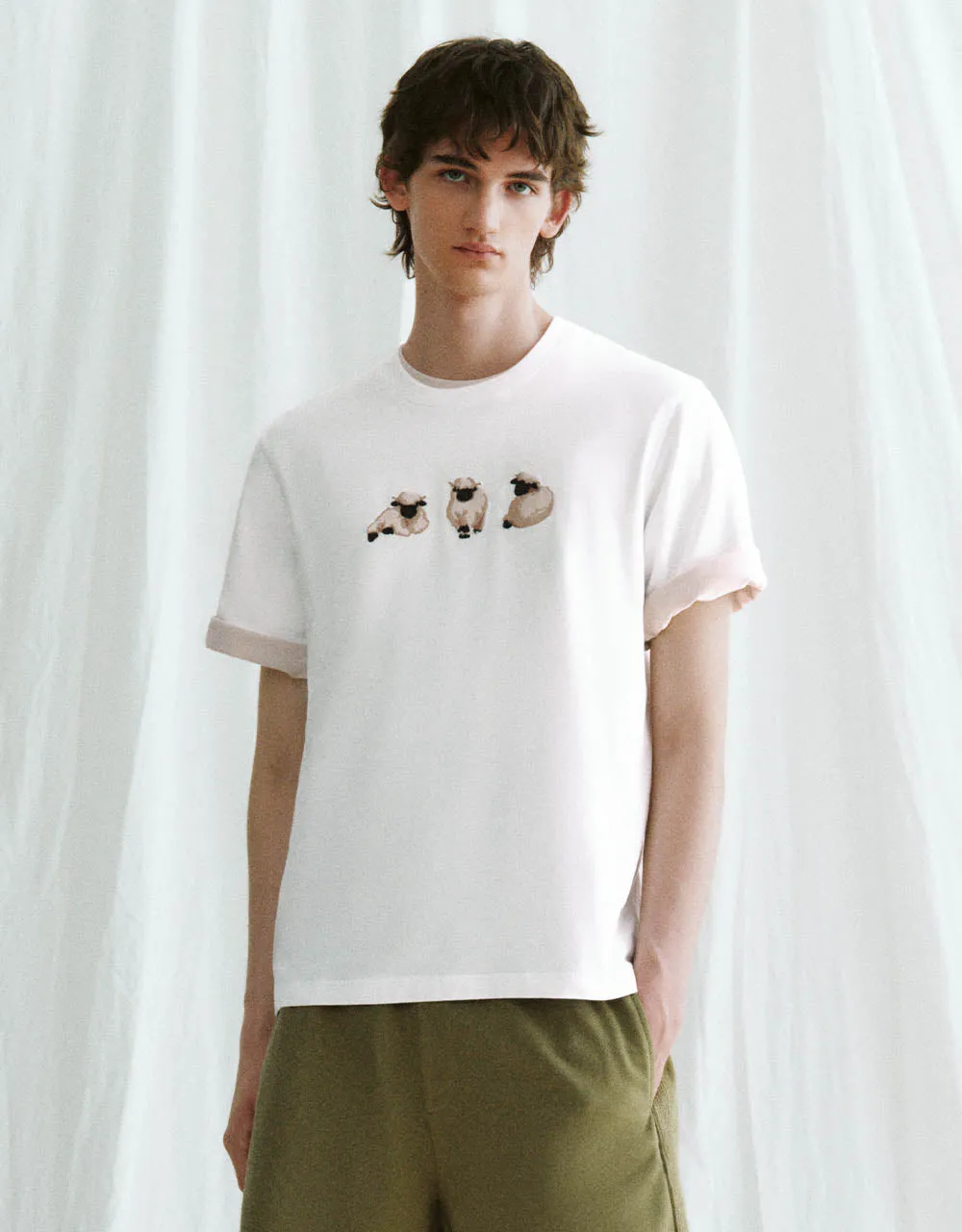 Animals Embossed Crew Neck T-Shirt sold by Urban Revivo