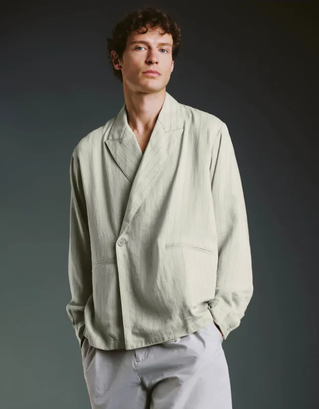 Striped Peak Lapel Tailored Jacket sold by Urban Revivo