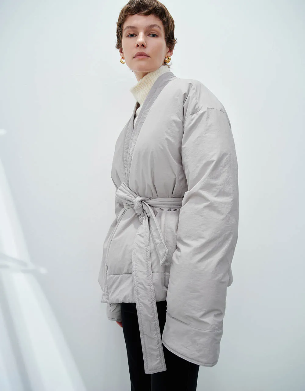 V-Neck Padded Coat With Belt sold by Urban Revivo product image thumbnail 3