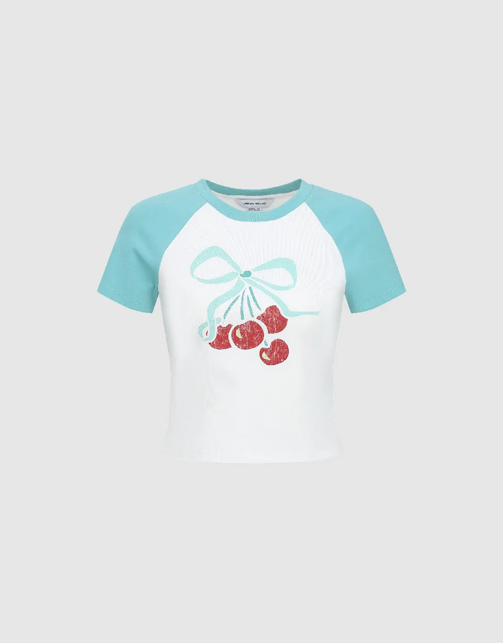 Raglan Sleeve Crew Neck Skinny T-Shirt sold by Urban Revivo product image thumbnail 2