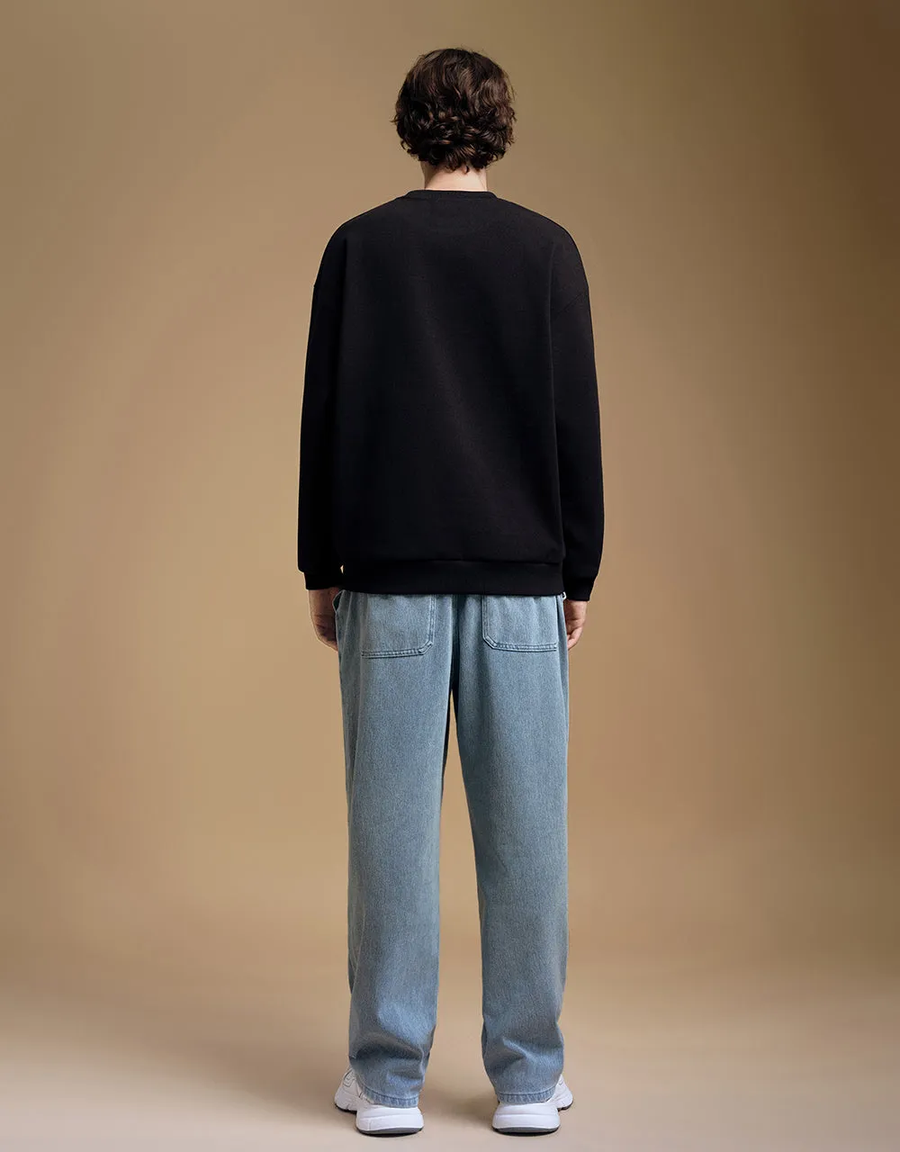 Drop Shoulder Sleeve Crew Neck Sweatshirt sold by Urban Revivo product image thumbnail 4