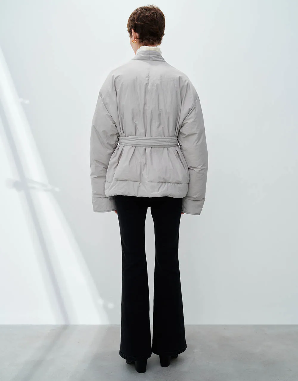 V-Neck Padded Coat With Belt sold by Urban Revivo product image thumbnail 4