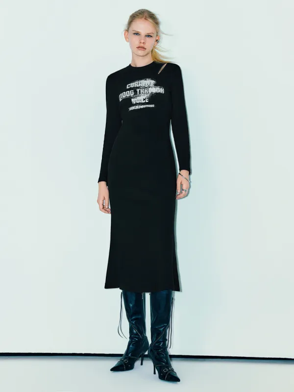 Printed Crew Neck Skinny Dress sold by Urban Revivo