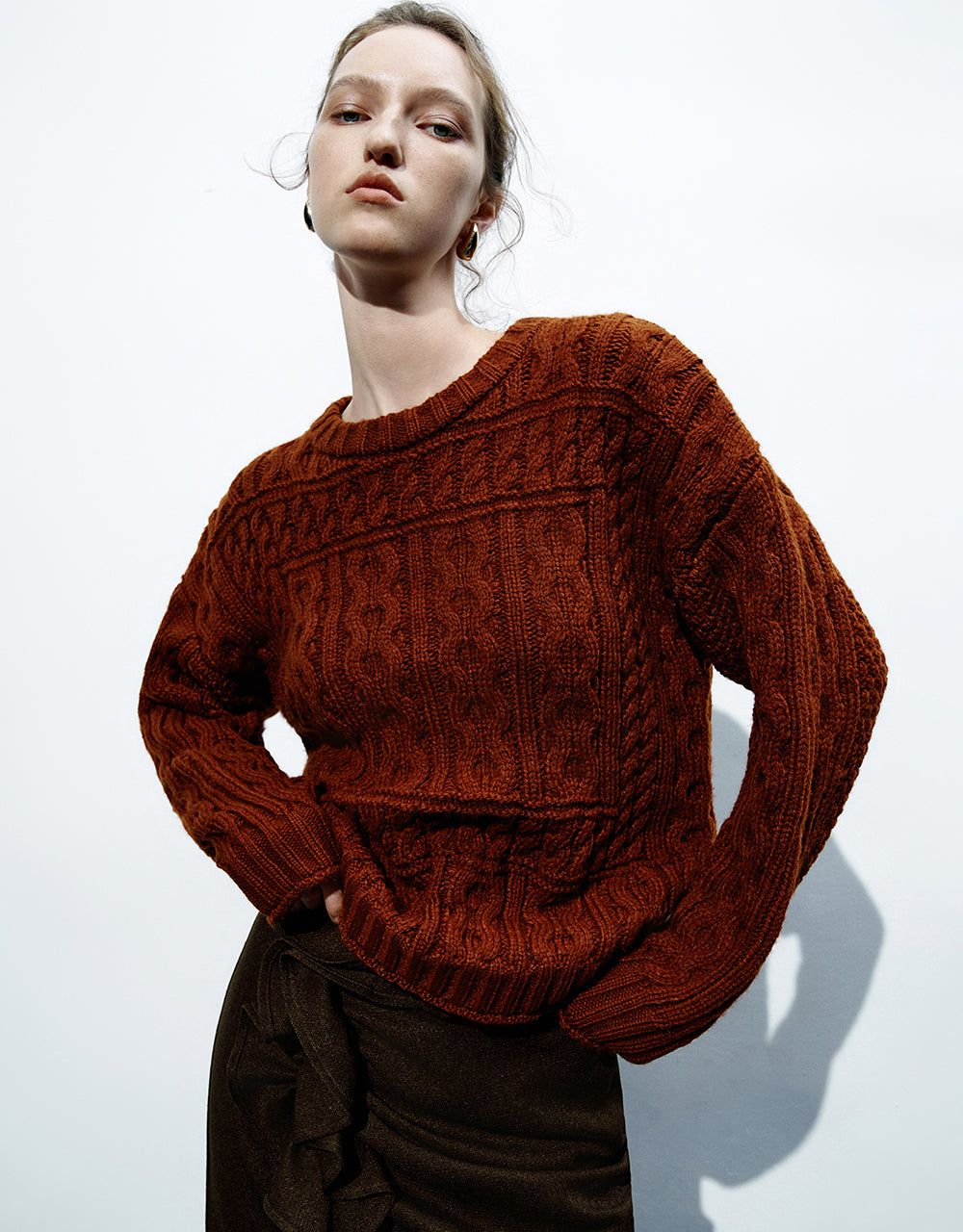 Crew Neck Loose Sweater sold by Urban Revivo