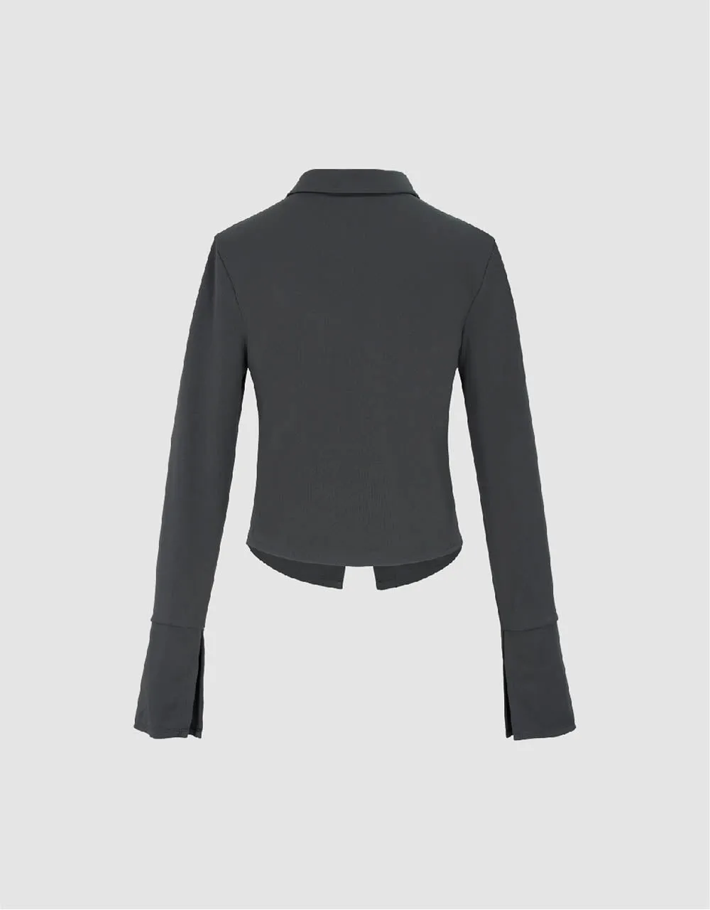 Lapel Straight Knitted Shirt sold by Urban Revivo product image thumbnail 5