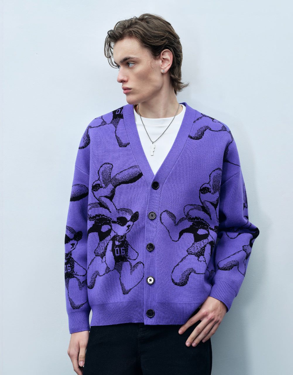 Bunny Print Knit Cardigan sold by Urban Revivo product image thumbnail 5